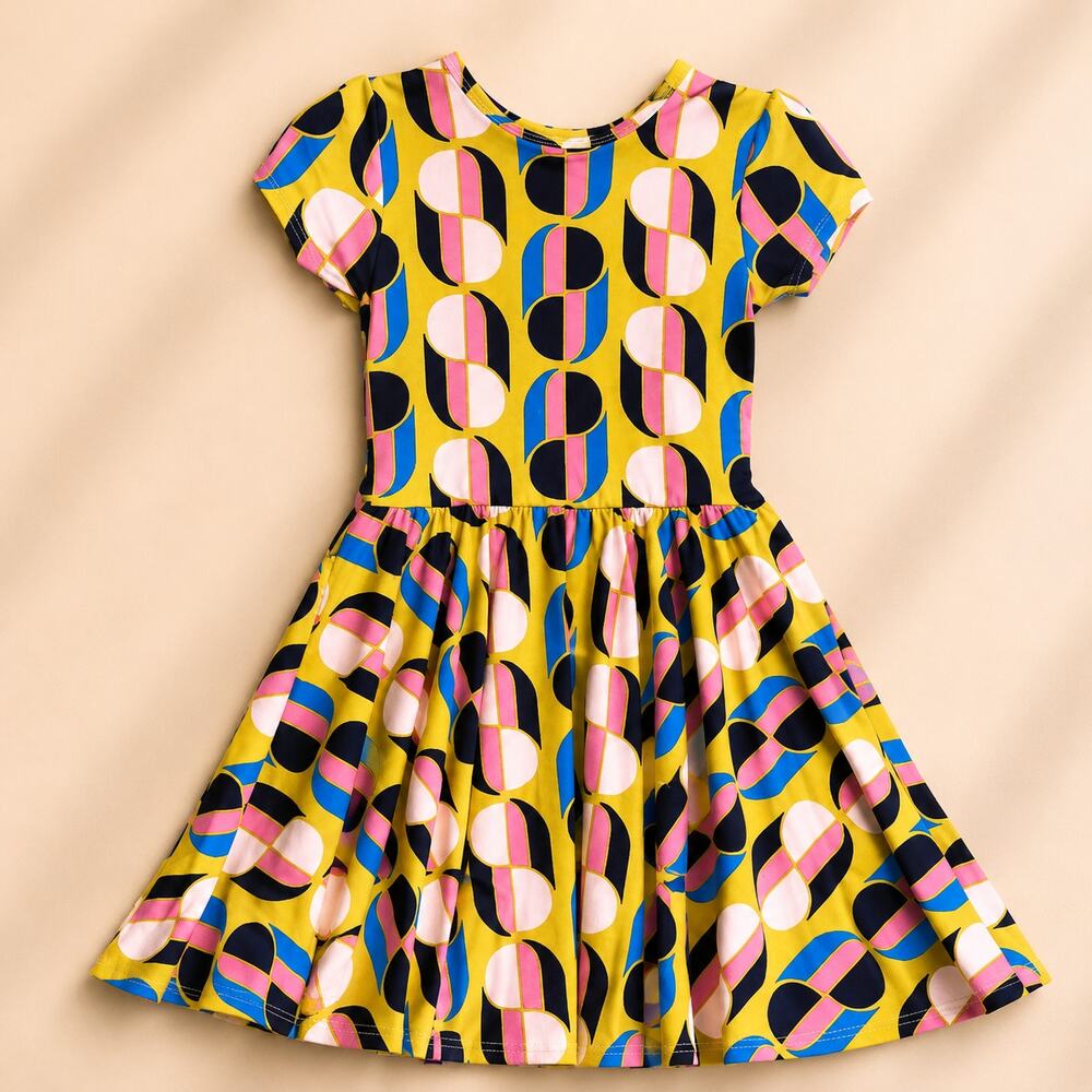 Dot Dot Smile Girls NEW Retro Flare Twirl Party Birthday Pre-School Dress 3/4T - Picture 2 of 4